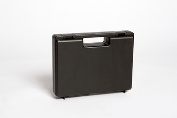 black briefcase isolated on white background