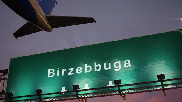 Airplane Take off Birzebbuga during a wonderful sunset