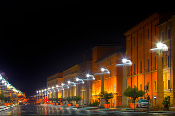 Fototapeta na wymiar beautiful street illumination in Vatican