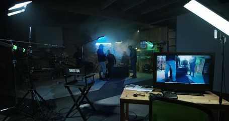 Director using his light meter on a film set