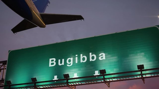 Airplane Take off Bugibba during a wonderful sunset