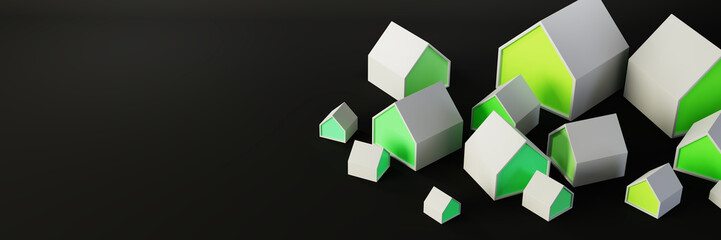 Infinite homes background, original 3d rendering
