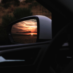 Sunset photography while driving home from vacation