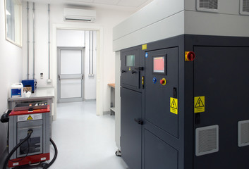 Metal 3D printer (DMLS) - Direct metal laser sintering (DMLS) is an additive manufacturing technique that uses a laser fired into a bed of powdered metal.