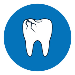 Broken tooth vector icon