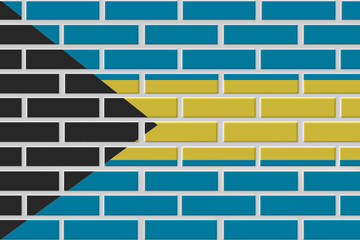 bahamas brick flag illustration
