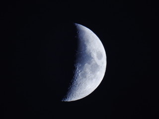 Moon crescent on black sky