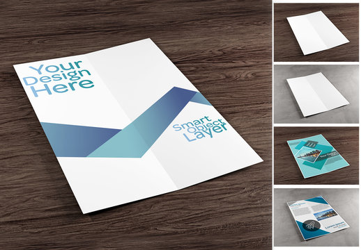 Brochure Mockup with Various Background
