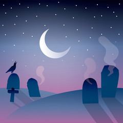 background of graveyard with moon