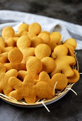 Tasty homemade gingerbread cookie man. 