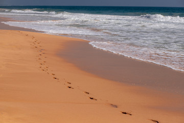 Fototapeta na wymiar Relax time on sand beach and ocean