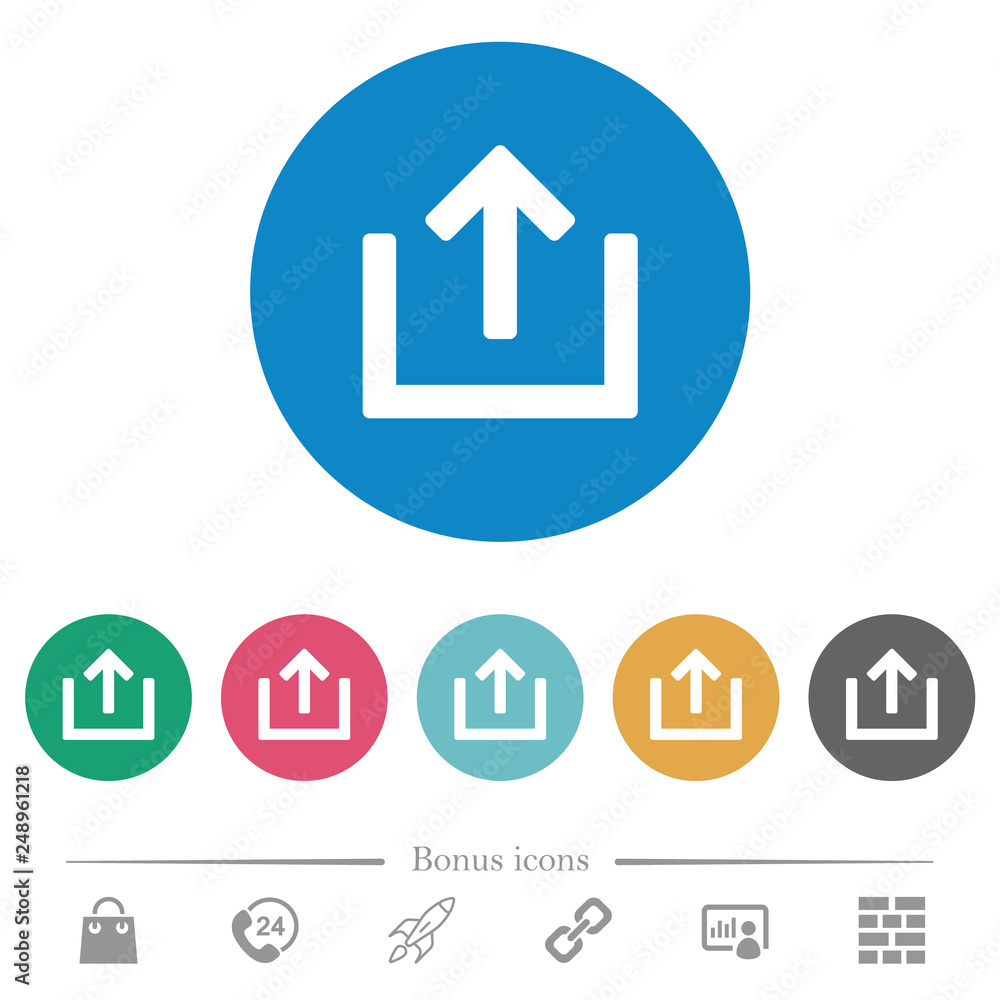 Poster export item flat round icons