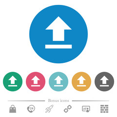 Upload flat round icons