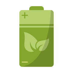 Eco battery symbol isolated