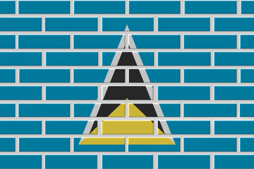 Saint Lucia brick flag illustration