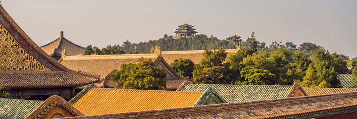 Ancient royal palaces of the Forbidden City in Beijing,China BANNER, LONG FORMAT