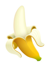 Ripe banana. Tropical fruit.