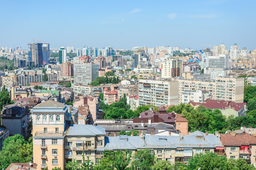 Fototapeta premium aerial view of Kiev city, 06/23/2018