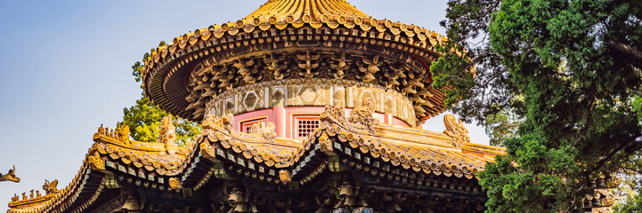 Ancient royal palaces of the Forbidden City in Beijing,China BANNER, LONG FORMAT