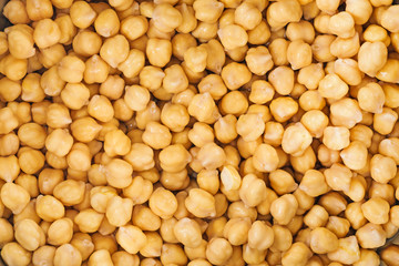 Gold beans of chick peas, closeup