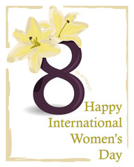Vector Greeting Card of Happy Womens Day