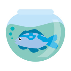 Fish in crystal bowl