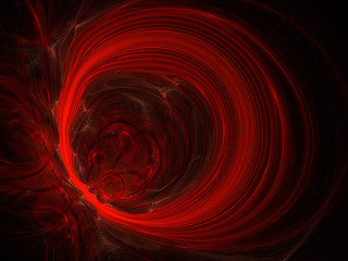 Red Glowing Mysterious Wormhole, Abstract Illustration - Plasma Ring, Explosion of light, gravity vortex, space warp, black hole, creation, spark of light, sparkler, brilliant glowing light, bokeh