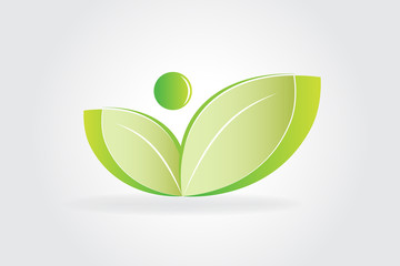 Logo health nature leafs symbol icon