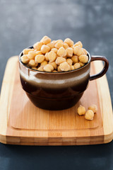 Gold beans of chick peas, closeup
