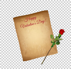 Happy Valentine Day Greeting Card Banner Parchment