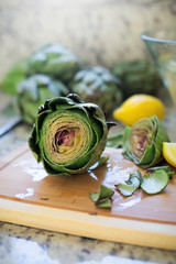 Fresh artichokes on board