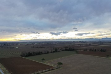 sunset from drone
