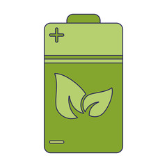 Eco battery symbol isolated