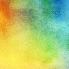 Colorful bright ink and watercolor textures on white paper background. Paint leaks and ombre effects. Hand painted abstract image.