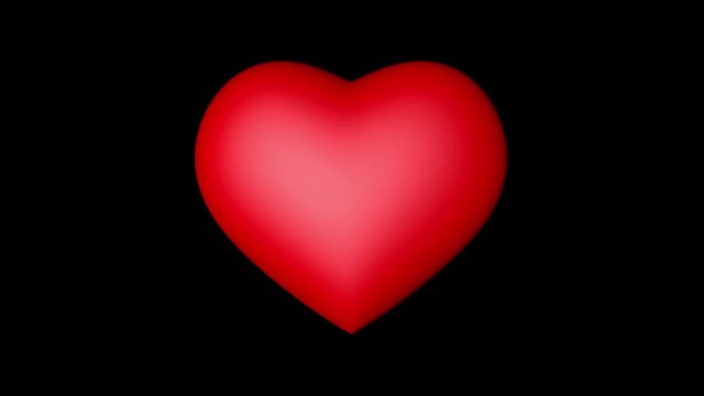 Red heart beating isolated on alpa channel, seamless looping