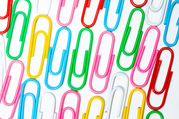 Color office clips. Office background.