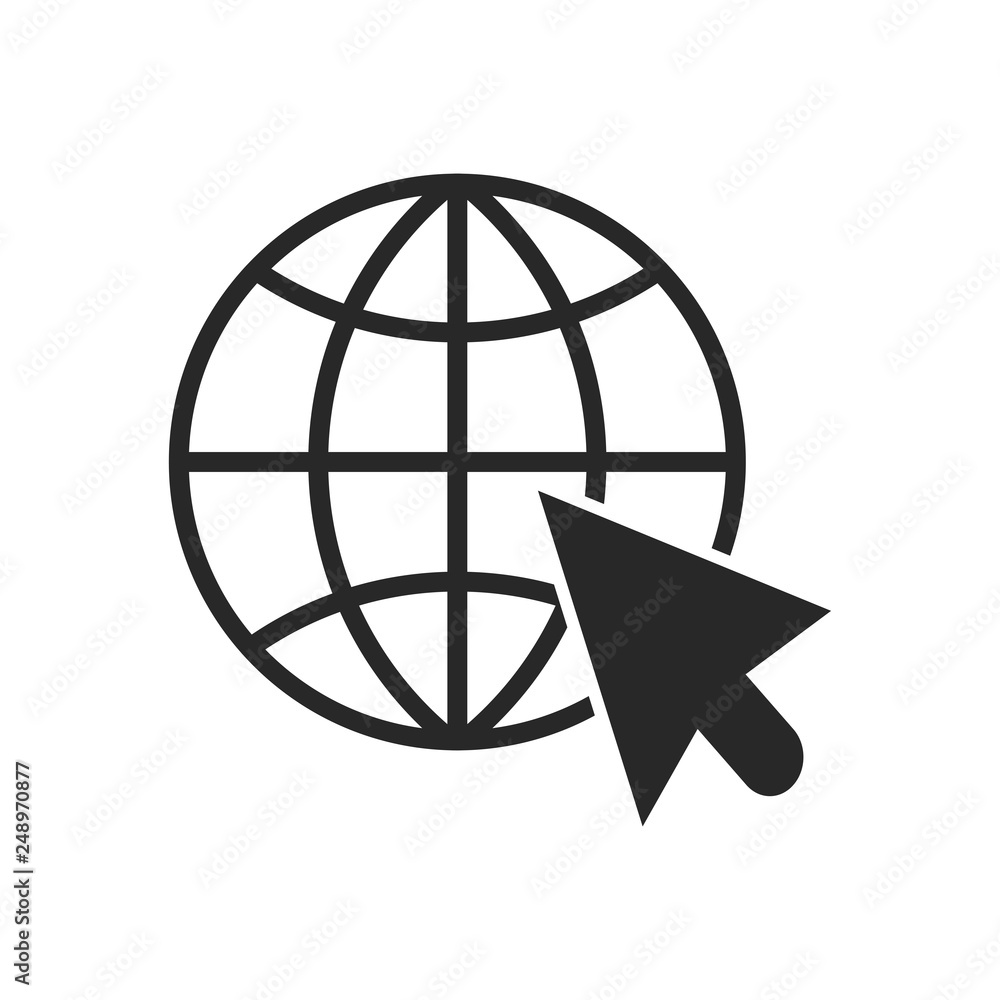 Poster go to web icon vector. internet sign