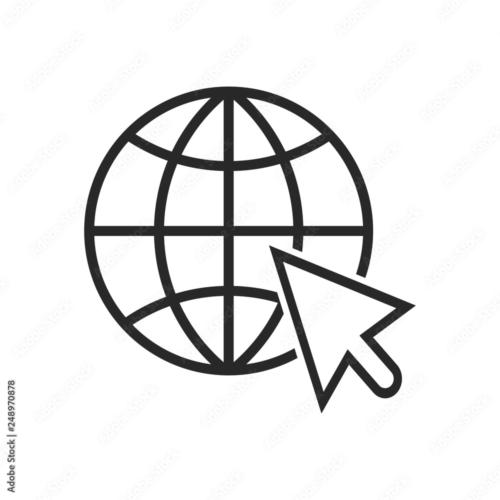 Poster go to web icon vector. internet sign