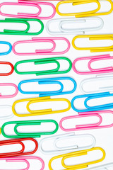 Color office clips. Office background.