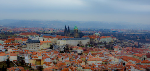 Fototapeta na wymiar Panoramic view of Prague from Petrin Tower
