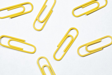 Color office clips. Office background.