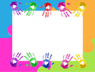 Hand prints frame vector