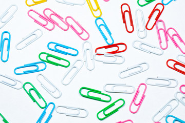 Color office clips. Office background.
