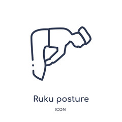 ruku posture icon from religion outline collection. Thin line ruku posture icon isolated on white background.