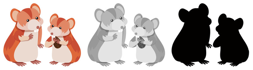 Set of cute hamster