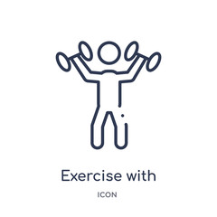 exercise with dumbbells icon from tools and utensils outline collection. Thin line exercise with dumbbells icon isolated on white background.