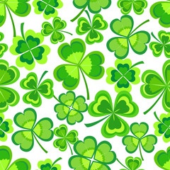 Fototapeta premium Background seamless pattern with green shamrock