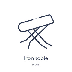 iron table icon from tools and utensils outline collection. Thin line iron table icon isolated on white background.