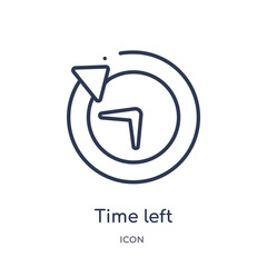 time left icon from tools and utensils outline collection. Thin line time left icon isolated on white background.