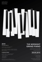 Music Grand Piano Poster Background Template Vector illustration © pongpongching